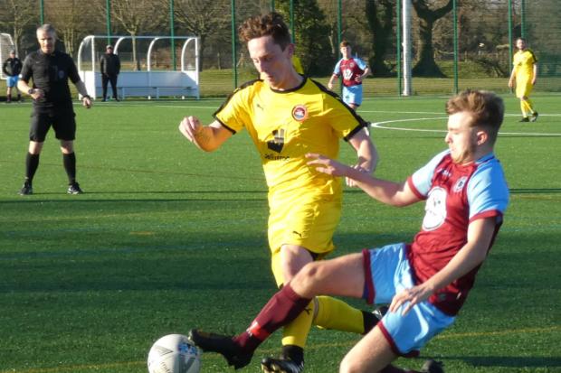 West Cheshire League Division 3 action between Neston Nomads FC and Groves FC which ended 3-3. Picture: Bob Shaw
