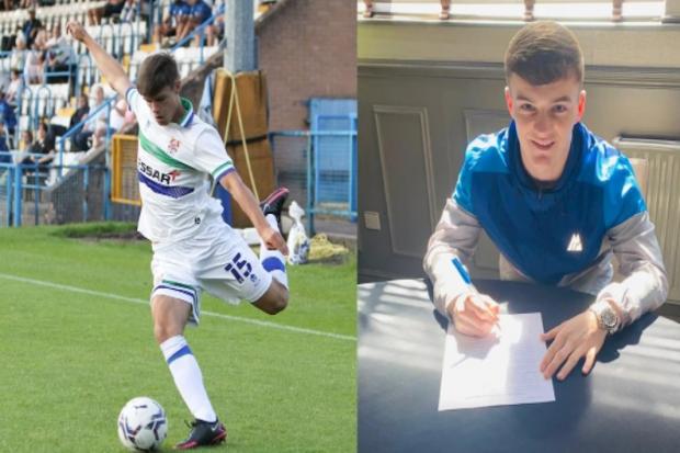 Max Fisher, left, and Arthur Lomax have signed professional terms with Tranmere Rovers