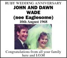RUBY WEDDING ANNIVERSARY JOHN AND DAWN WADE