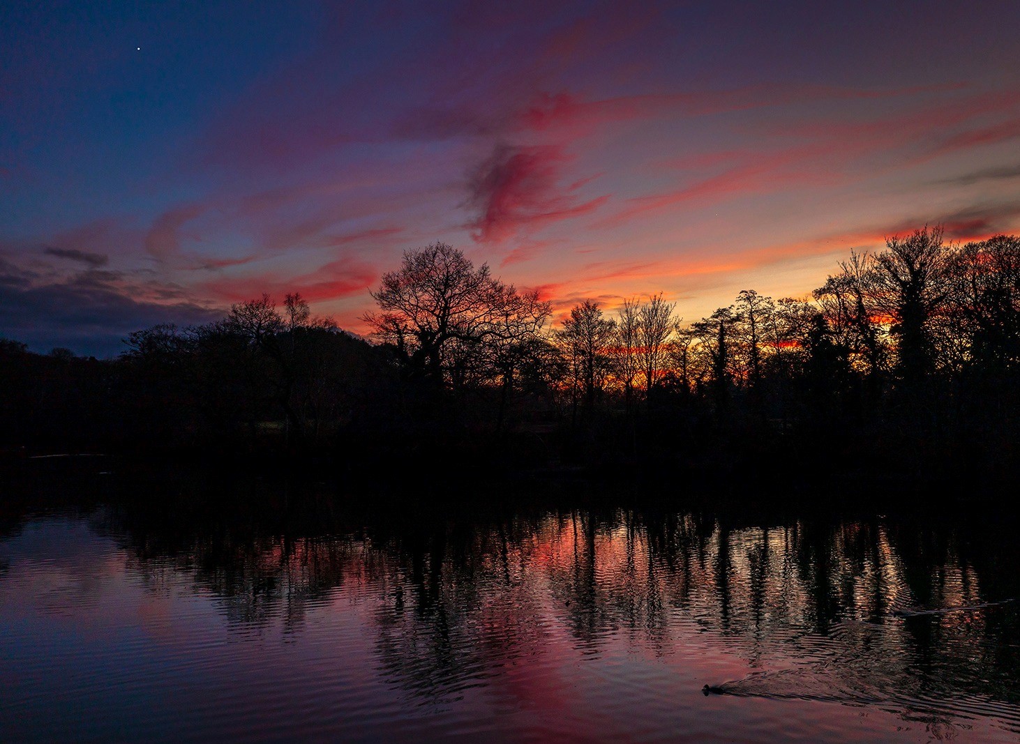 Sunset on Disley Mere by AJ Disley