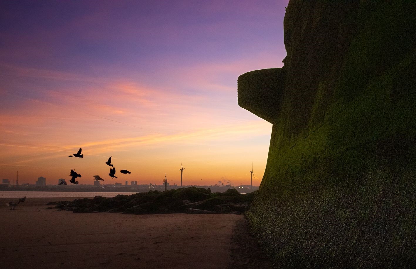 Behind Fort Perch Rock at sunrise by Tracey Rennie