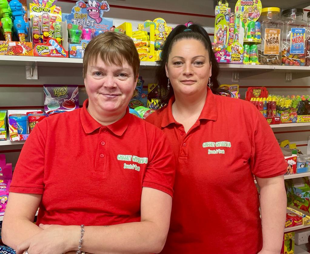 Sharon Maylor (right) and colleague Suzanne Rossley at Cheeky Charlies Sweets and Treats