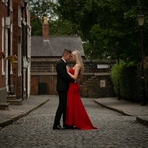 A Wirral couple photographed in Chester