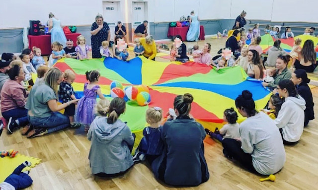 Babies and toddlers love the parachute activities