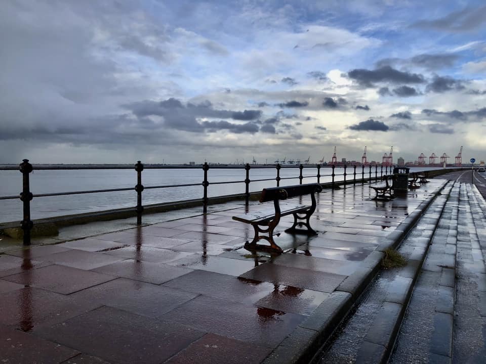 Wet and windy New Brighton by Di Wiles