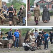 Filming for a new BBC children's comedy drama starring Christopher Eccleston has started in Ellesmere Port. PICS BY PETER STELFOX.