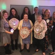 Marge Dooley picture, centre, with her ‘Lifetime Achievement’ honour at the Cheshire LTA Tennis Awards.