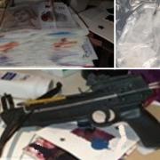 Suspected drugs and firearm recovered in a property search in Birkenhead