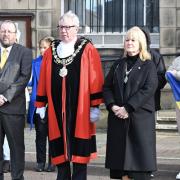 Wirral's mayor, Jeff Green, led tributes to the bravery of the Ukranian people during a ceremony to mark the first anniversary of the full-scale Russian invasion of Ukraine