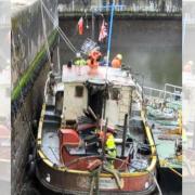 Team at the scene of recovering the historic tug France-Hayhurst