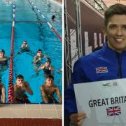 Nathan Young’s team mates from Wirral Metro Swimming Club were to show their support