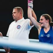 Letitia McKee celebrates after defeating her Italian opponent