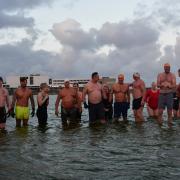 Swimmers in New Brighton\'s marine lake. Credit: Edward Barnes