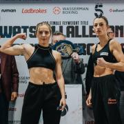 Chloe Watson, left, and Justine Lallemand ahead of their European title fight