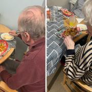 Residents enjoying their free meal
