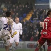 Action from Tranmere's 3-2 defeat at home to Morecambe