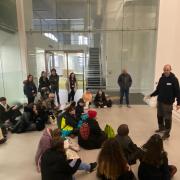 Muralist Paul Curtis holds Q&A with students from Wirral college