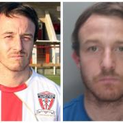Shaun Tuck and, left, the 37-year-old during his playing days for Witton Albion