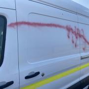 A van that was recently vandalised. Credit: Ed Barnes