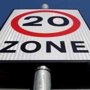 A 20mph zone sign