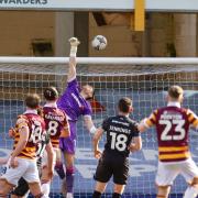 Bradford threaten the Rovers goal during Tranmere's 2-0 defeat at Valley Parade