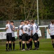 Ashville celebrate their 1-0 win at  Cheadle Heath Nomads