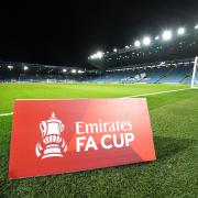 Emirates FA Cup branding at Elland Road, Leeds.