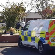 Police at the scene on Bolde Way in Spital on Wednesday (April 24) as investigation into death of 90-year-old Myra Thompson continues