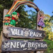 The colourful entrance to Vale Park in New Brighton