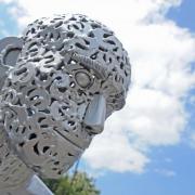 Spannerman - a life-size golfer made entirely from spanners.