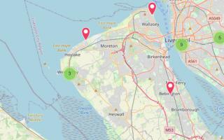 The map shows where the 10 accessible toilets are across Wirral.