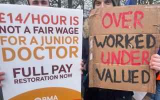 Junior doctors are striking in a dispute over pay.