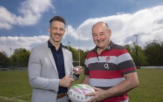 Ex-England Youth international rugby player Gerry Price and surgeon Alan Highcock.