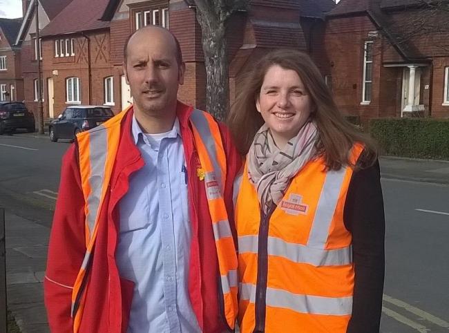 Wirral South MP Alison McGovern with postie Lee Broom