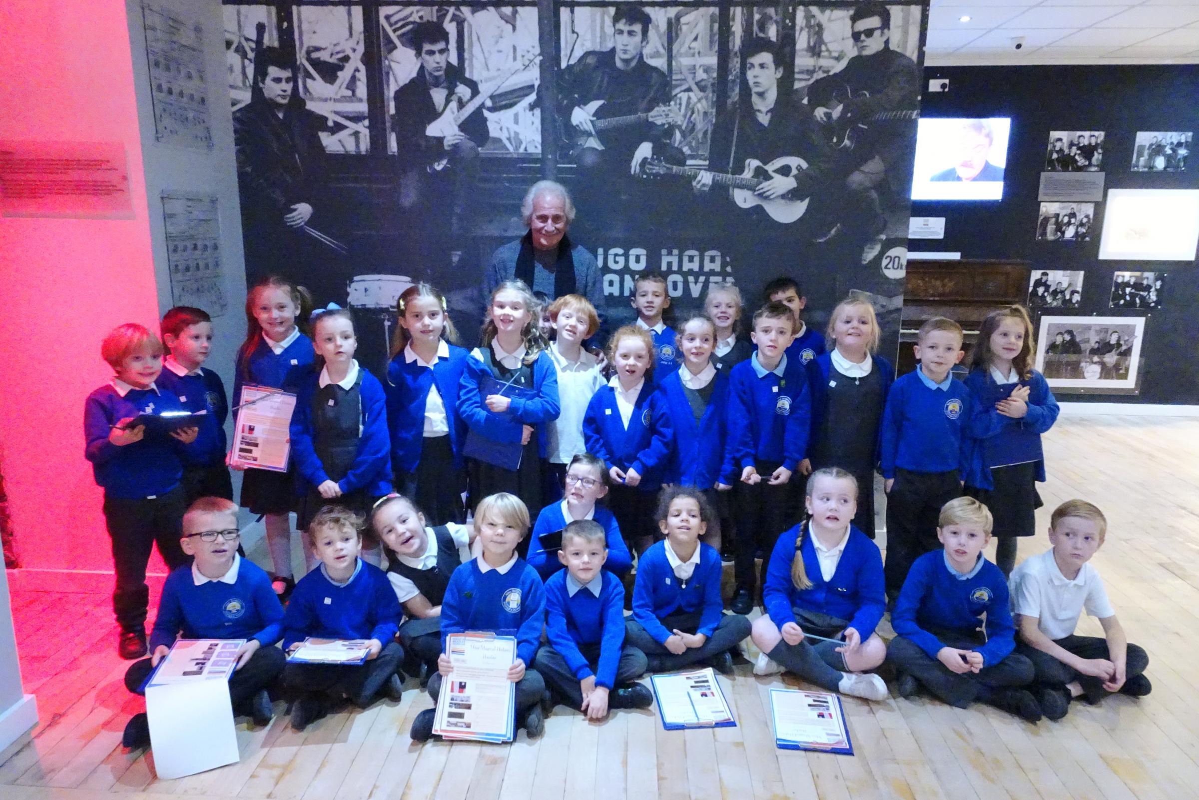 Wirral schoolchildren learn all about The Beatles from original drummer Pete Best
